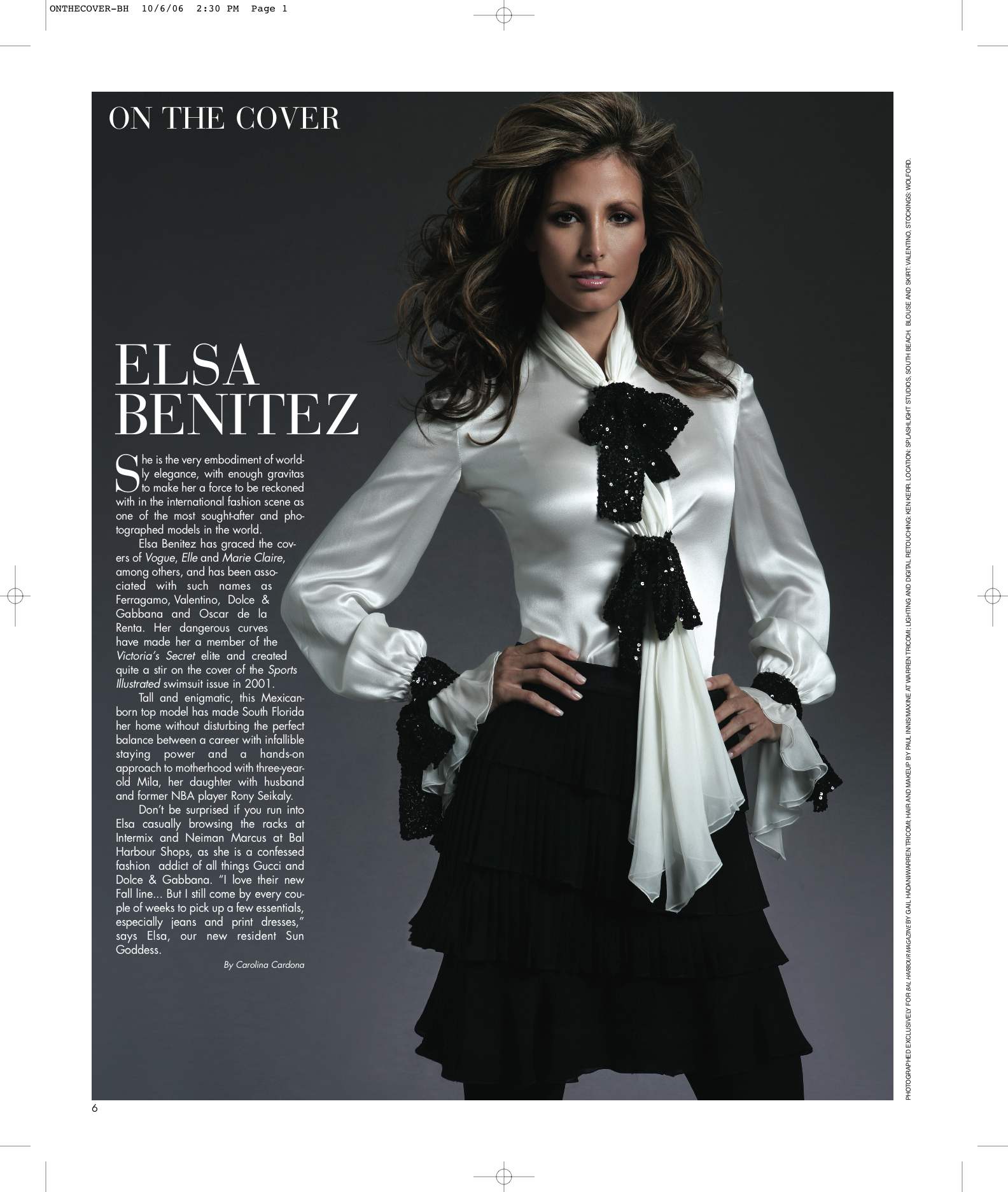 Elsa Benitez on the cover